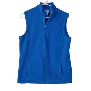 L.L. Bean Mountain Classic Fleece Vest Blue Size M Zip Up Outdoor Hiking